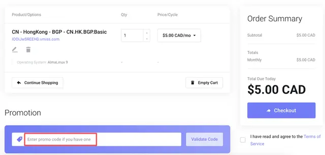 vmiss优惠码真实使用案例1